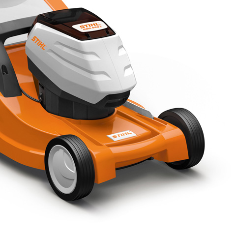 Obroty silnika dopasowywane do potrzebnej mocy System Eco-Modus kosiarki akumulatorowej STIHL RMA 443 C