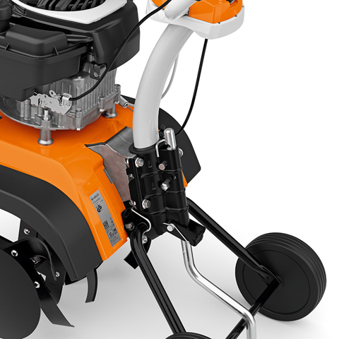 System antywibracyjny redukuje drgania silnika Zamontowany w uchwycie system antywibracyjny glebogryzarki STIHL MH 685