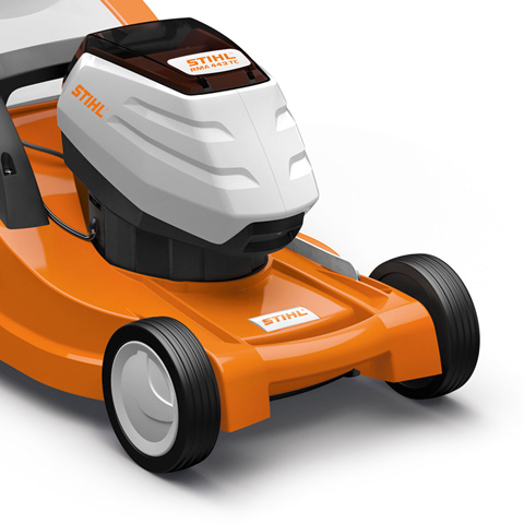 Obroty silnika dopasowywane do potrzebnej mocy System Eco-Modus kosiarki akumulatorowej STIHL RMA 443 TC